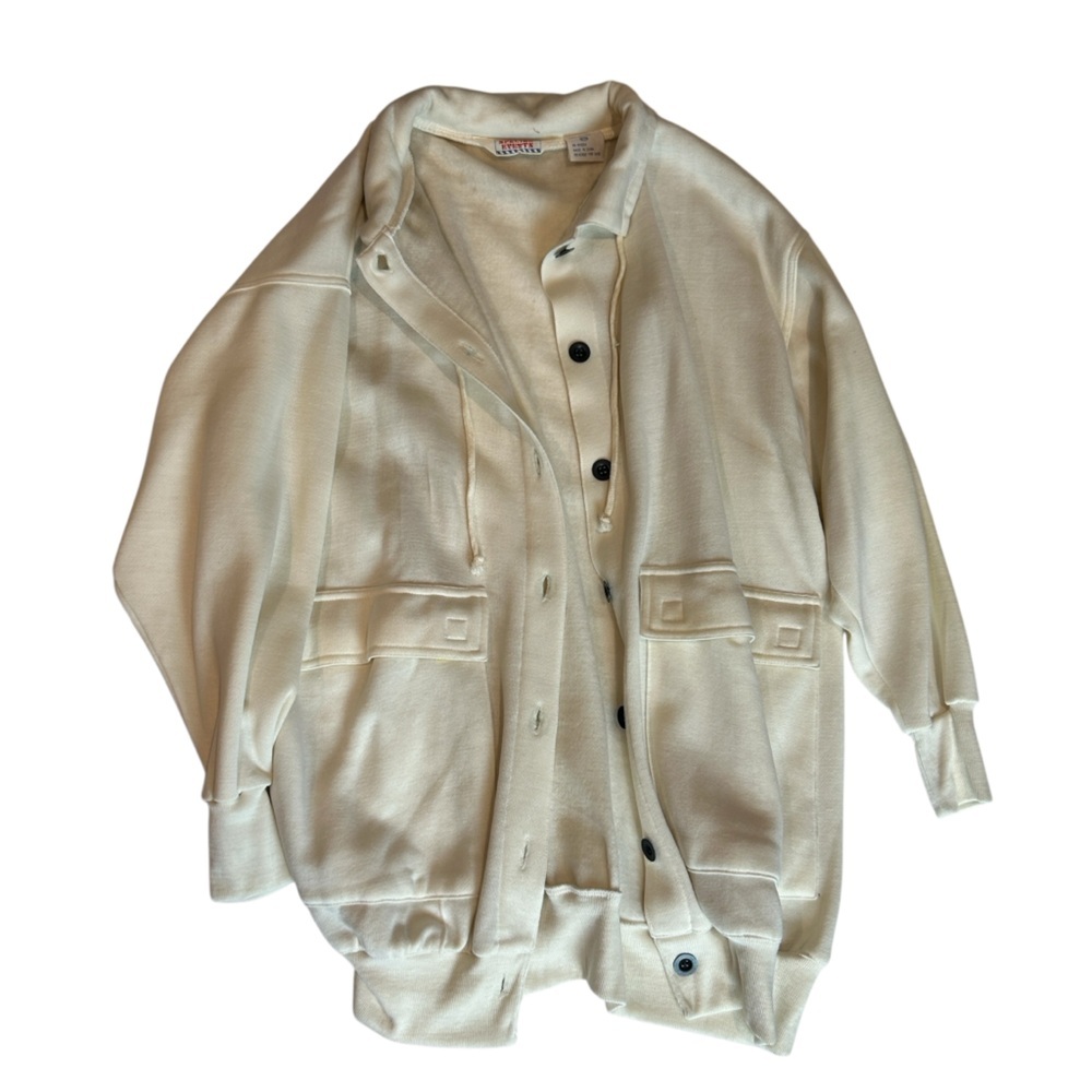 SOLD Special Events Vintage Brand and Style DIY Off White Cardigan Sweater L - Picture 5 of 15